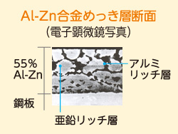 Al-Zn合金めっき層断面